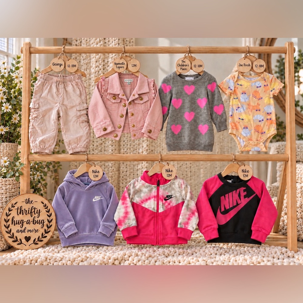 Girls 12–18M Clothing Bundle 7 Pieces Nike Nannette Lepore Jackets Hoodie